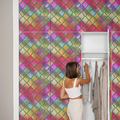 Nalepovacia fólia na nábytok s dúhovým vitrážovým motívom