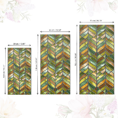 Tapeta na nábytok s motívom listov z farebného skla