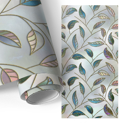 Nalepovacia fólia na nábytok Listy z farebného skla