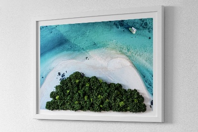 Zelený obraz z machu Azúrová pláž
