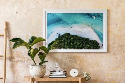 Zelený obraz z machu Azúrová pláž