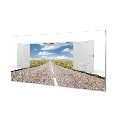 Sklenený obraz Poľná cesta 3d dvere