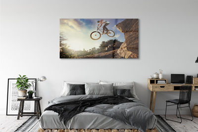 Obraz na skle Horský bicykel oblohy oblačno