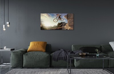 Obraz na skle Horský bicykel oblohy oblačno