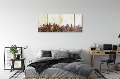 Sklenený obraz Fialové kvety dosky