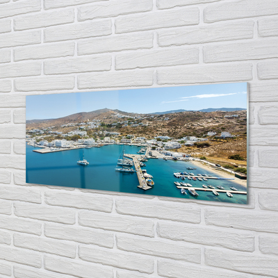 Sklenený obraz Grécko Coast horské mesto
