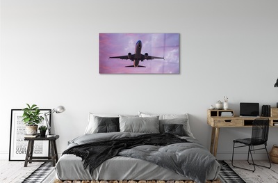 Obraz na skle Mraky obloha lietadlo