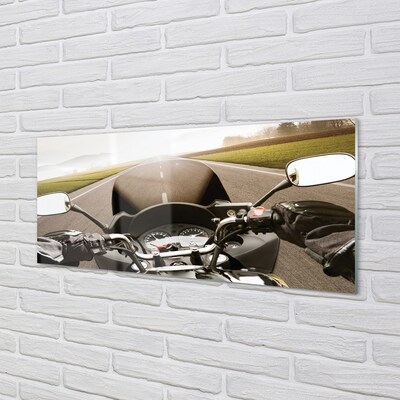 Obraz na skle Motocykla cestného oblohy top
