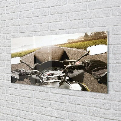 Obraz na skle Motocykla cestného oblohy top