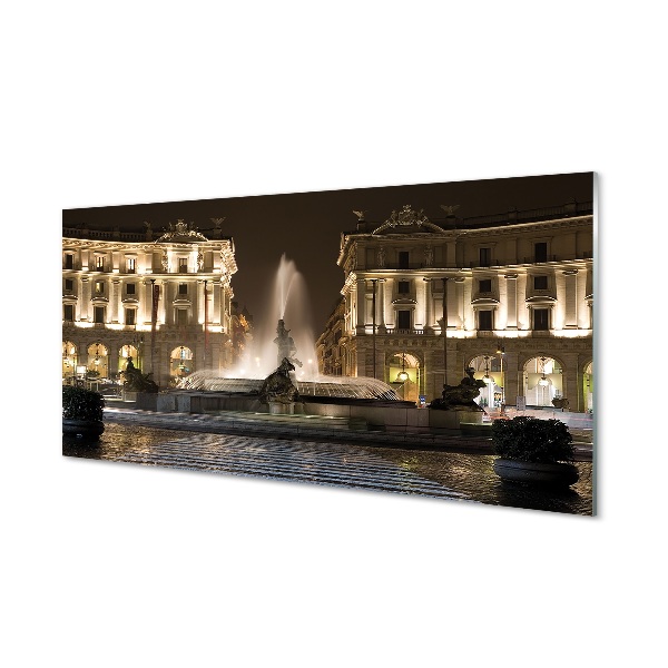 Sklenený obraz Rome Fountain Square v noci