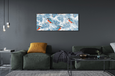 Sklenený obraz Maľované vták na vetve