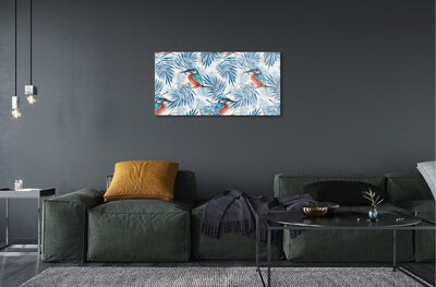 Sklenený obraz Maľované vták na vetve