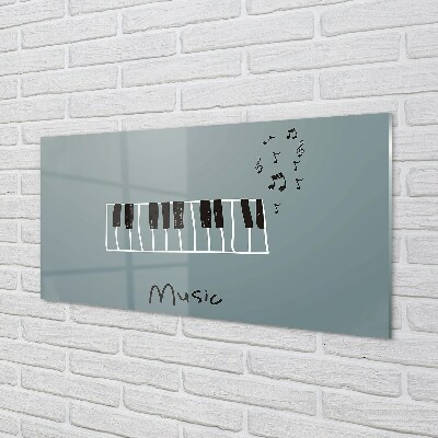 Obraz na skle piano poznámky