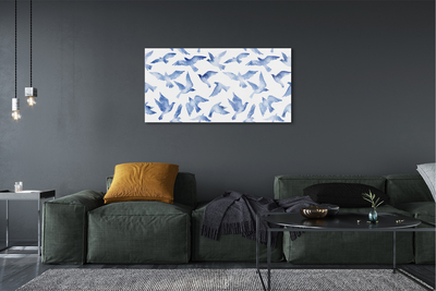 Sklenený obraz maľované vtáky