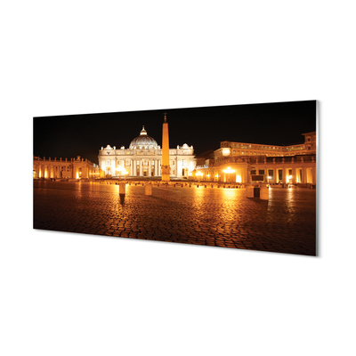 Sklenený obraz Rome Basilica Square v noci