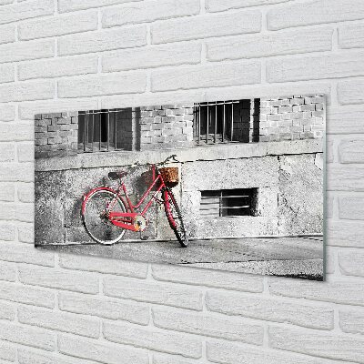 Obraz na skle Červené koleso s košíkom