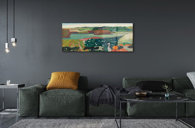 Obraz na skle Art maľované pohľad vidieka