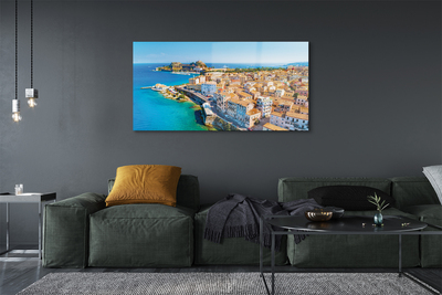 Sklenený obraz Grécko Morské pobreží mesto