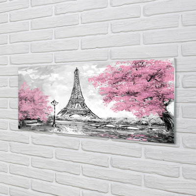 Obraz na skle Paris jarný strom