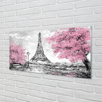 Obraz na skle Paris jarný strom