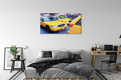 Obraz na skle Žltá taxi City