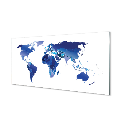 Sklenený obraz modrá mapa