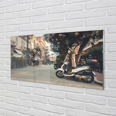 Obraz na skle mestské Motocykle palmového leta
