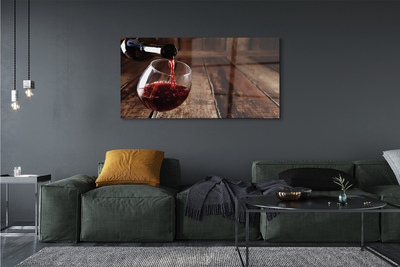Obraz na skle Dosky poháre na víno
