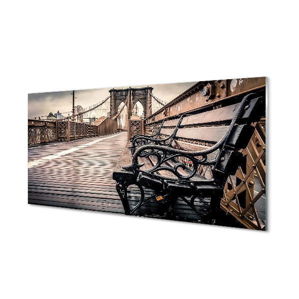 Sklenený obraz most bench