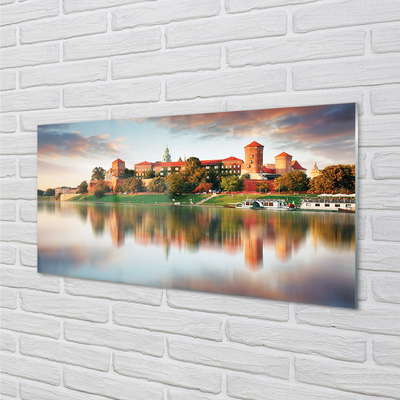 Sklenený obraz Krakow hrad rieka