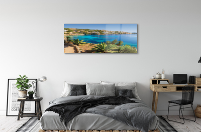 Sklenený obraz Španielsko pobrežie mora mesto