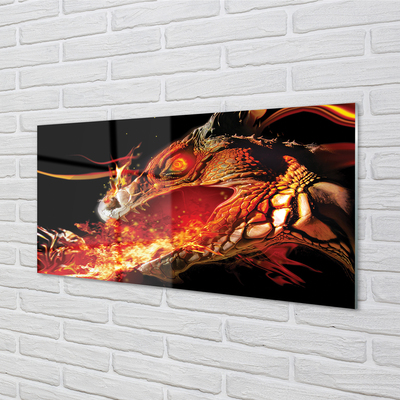 Sklenený obraz ohnivého draka