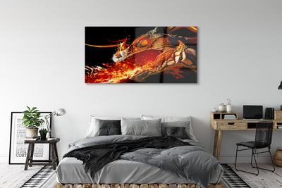 Sklenený obraz ohnivého draka