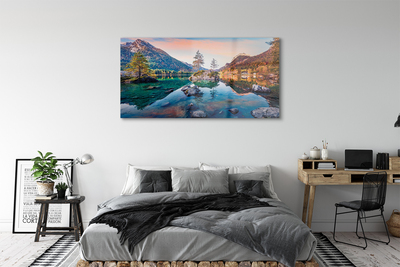 Sklenený obraz Nemecko Alpy jeseň Horské jazero