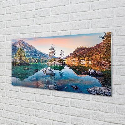 Sklenený obraz Nemecko Alpy jeseň Horské jazero
