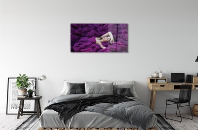 Obraz na skle žena purple