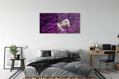 Obraz na skle žena purple