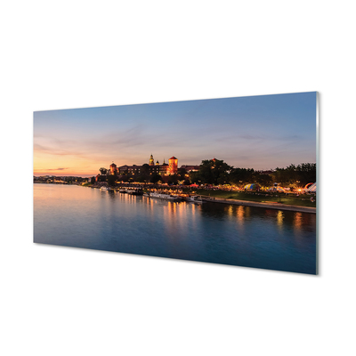 Sklenený obraz Krakow Sunset rieky lock