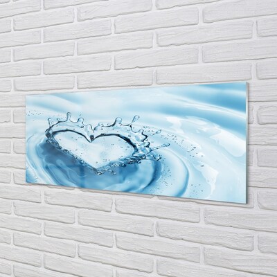 Obraz na skle Vodné kvapky srdce