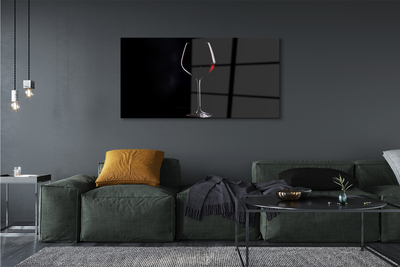 Obraz na skle Čierne pozadie s pohárom vína