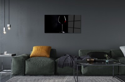 Obraz na skle Čierne pozadie s pohárom vína