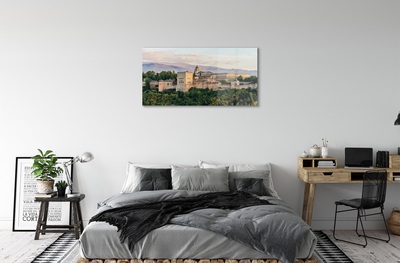 Sklenený obraz Španielsko Castle horský les