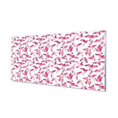Sklenený obraz ružové vtáky