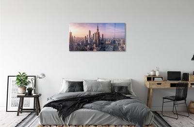 Sklenený obraz VARŠAVA Sunrise mrakodrapy panorámu