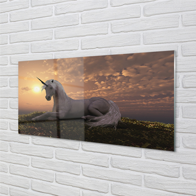 Sklenený obraz Unicorn horské slnko