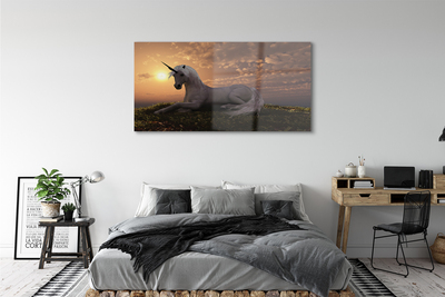 Sklenený obraz Unicorn horské slnko