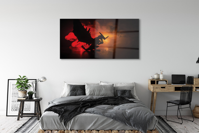 Sklenený obraz Čierny drak mraky