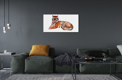 Sklenený obraz maľované tiger