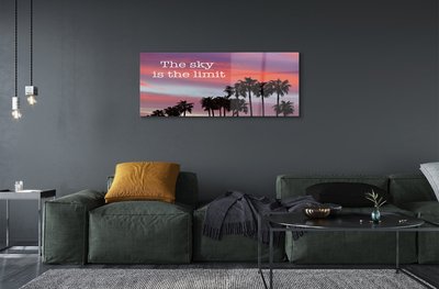 Obraz na skle Palm západu slnka