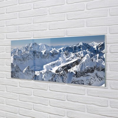 Sklenený obraz horské zimné